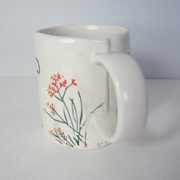 Anthropologie Dagny Monogram Mug Letter P Floral Cottage Pottery Ceramic - Picture 3 of 8